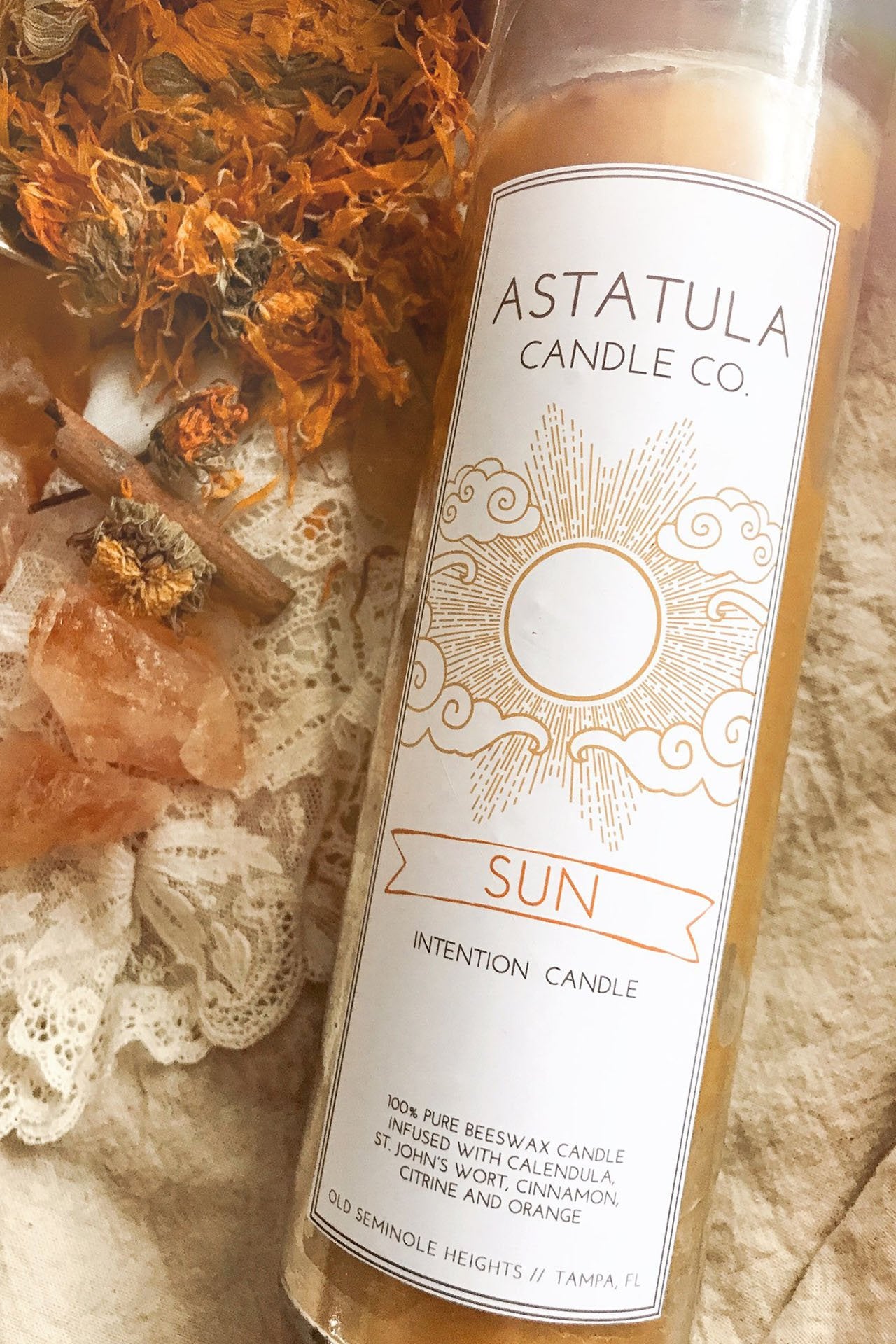 Sun Intention Beeswax Candle - Holy Bubbles