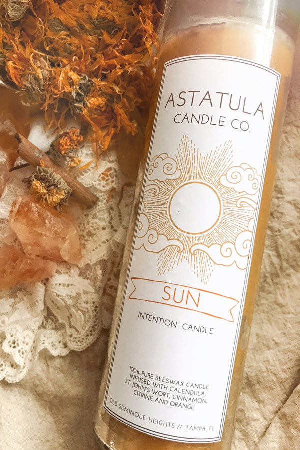 Sun Intention Beeswax Candle - Holy Bubbles