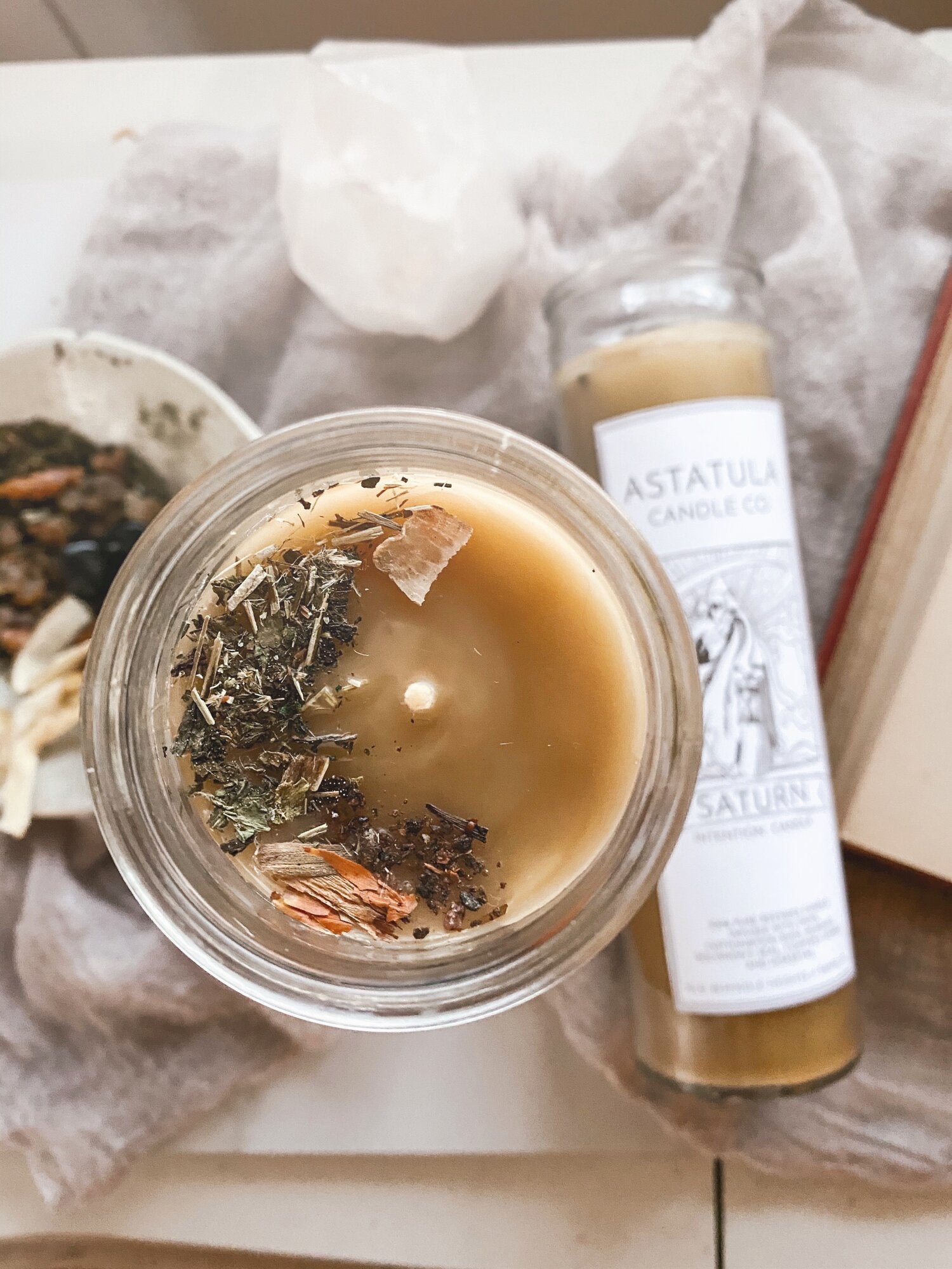Saturn Intention Beeswax Candle - Holy Bubbles
