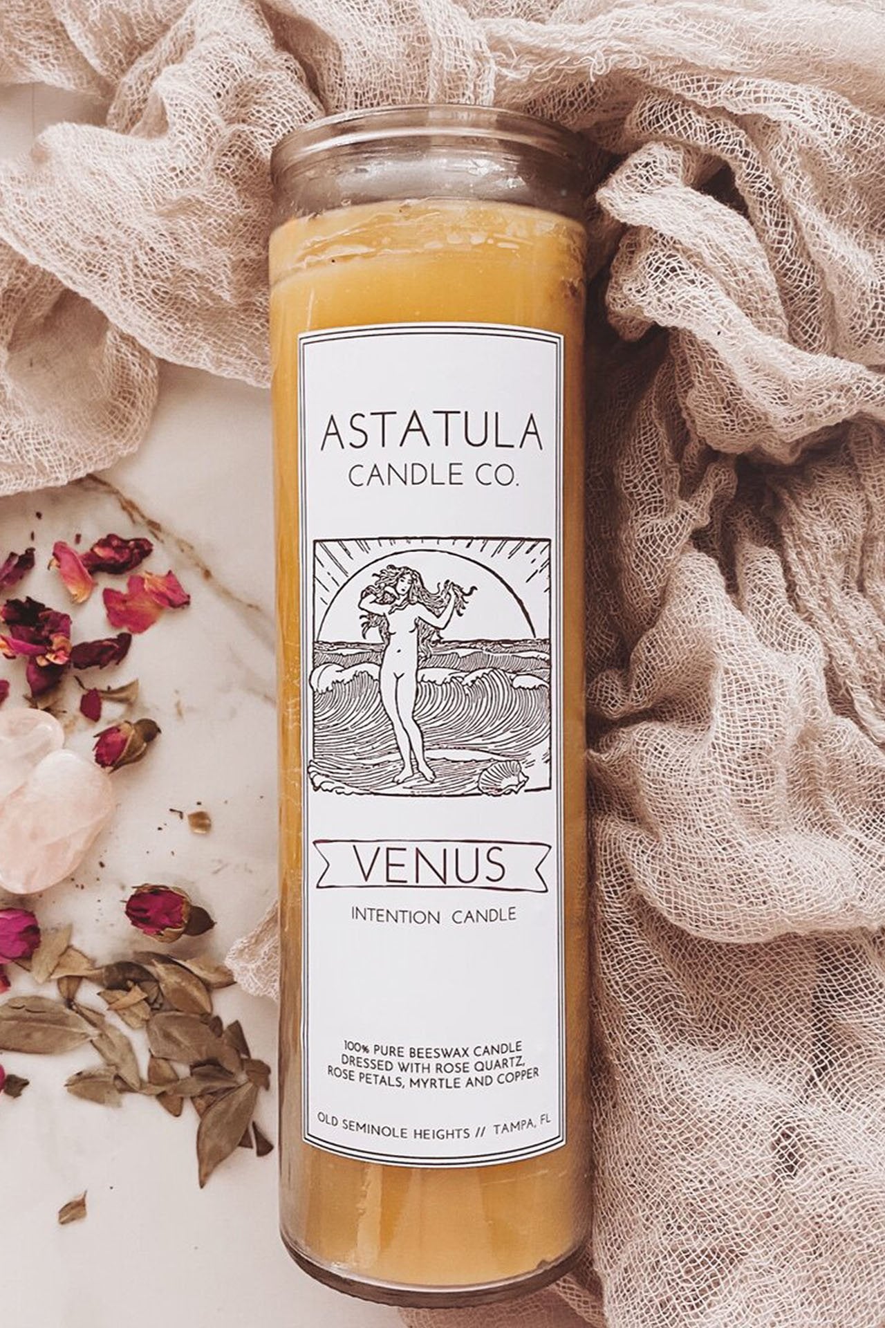 Venus Intention Beeswax Candle - Holy Bubbles
