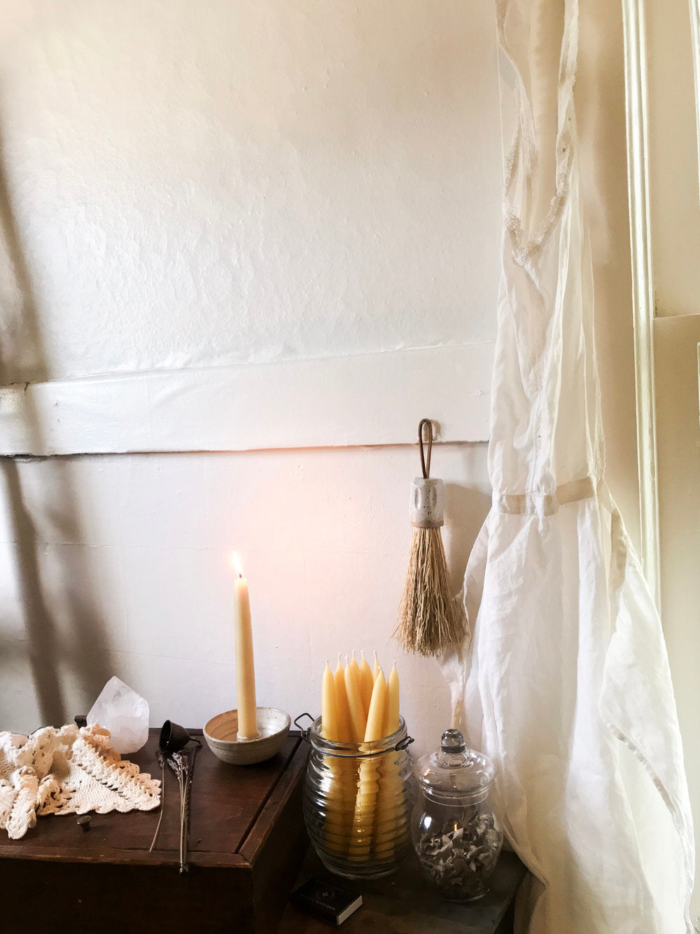 Hand Dipped Beeswax Taper Candles (Set of 2)